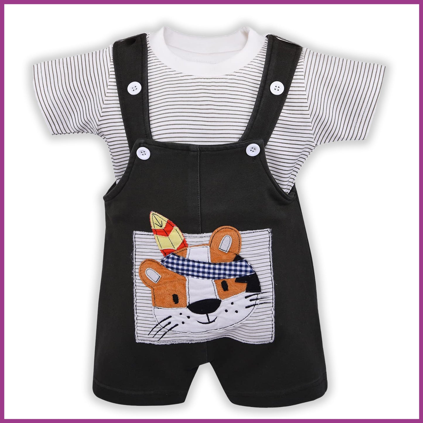 Baby Boys Dungaree Dress For Boys-(bt104blk)