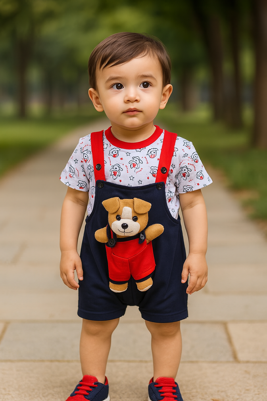 Unisex Dungaree Dress for Baby Boys-Baby Girls-(bt32nb)