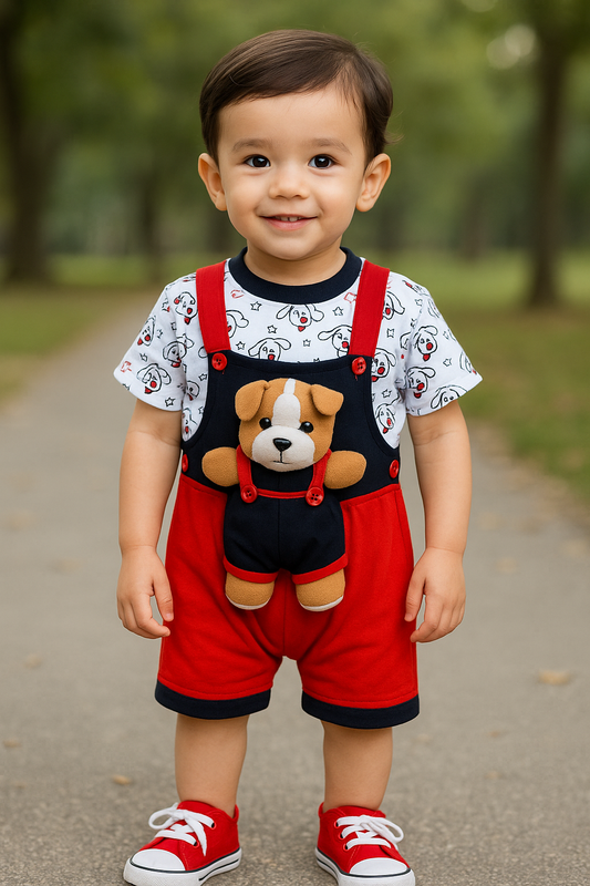 Unisex Dungaree Dress for Baby Boys-Baby Girls-(bt32rd)