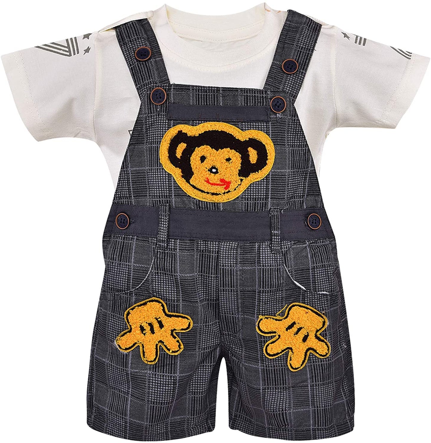 Baby Boys Dungaree Dress For Kids-(bt47gry)