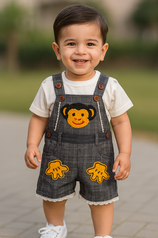 Baby Boys Dungaree Dress For Kids-(bt47gry)