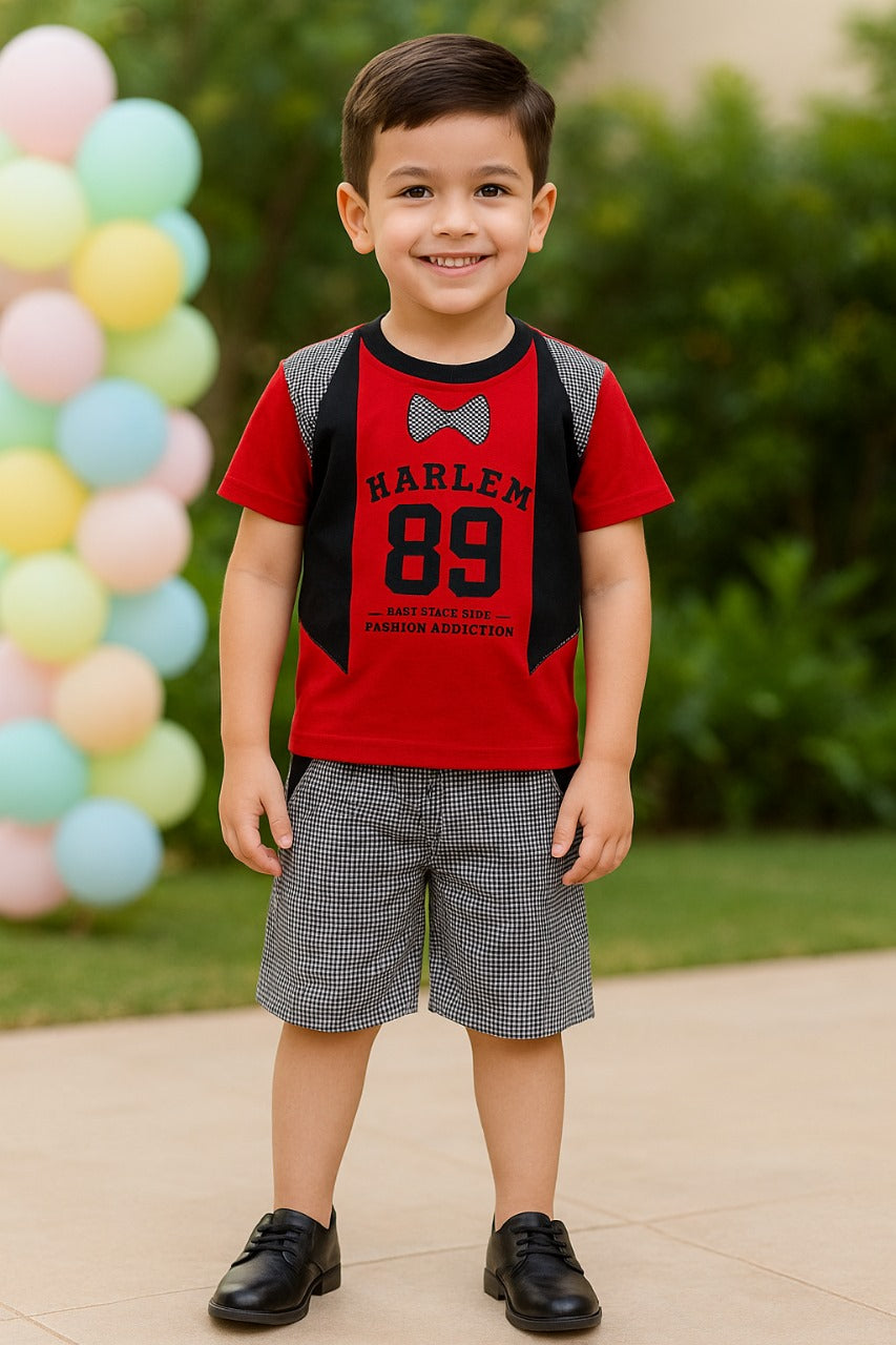 Boys Clothing Set For Kids-(bt88red)