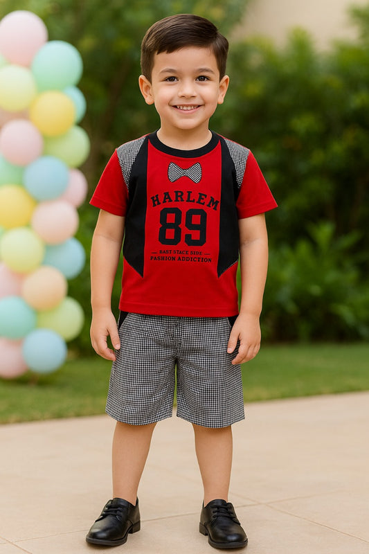 Boys Clothing Set For Kids-(bt88red)