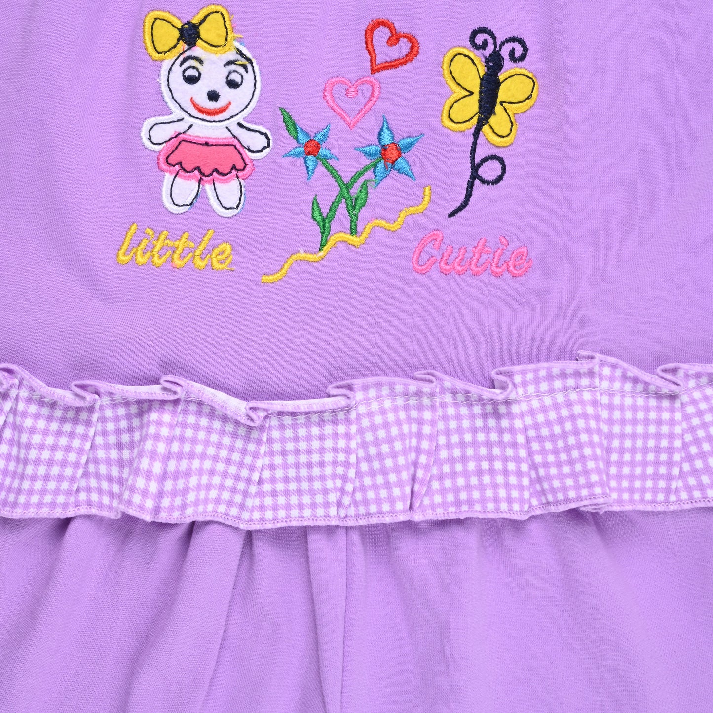 Girls Polka And Applique Print Top And Pant Full Sleeve Clothing Se