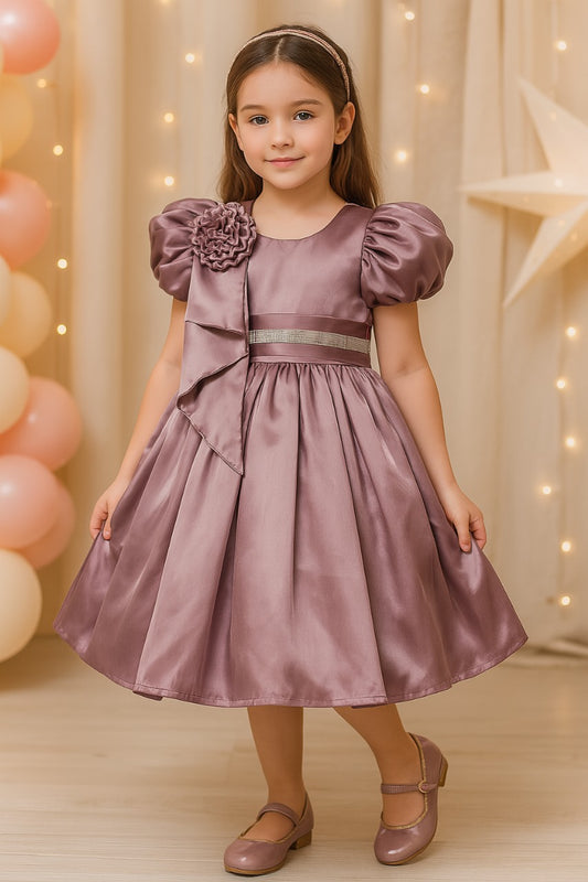 Rhinestone Floral Embellished Balloon Party Dress