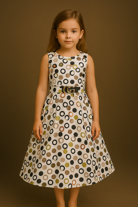 Girls Printed Fit and Flare Dress