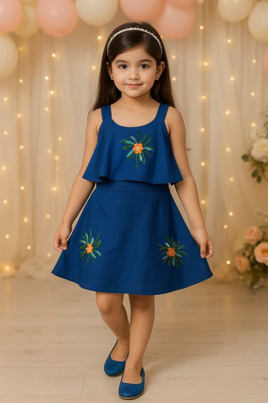 Girls Embroidered Dress csl244sgnw