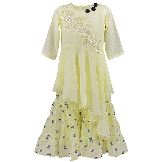Baby Girls Top and Palazzo Dress for Girls-(csl304y)