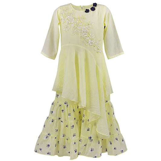 Baby Girls Top and Palazzo Dress for Girls-(csl304y)