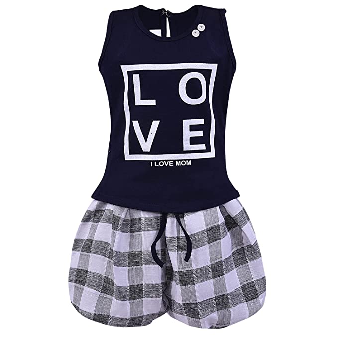 Baby Girls Top and Shorts Dress For Girls-(csl319blk)