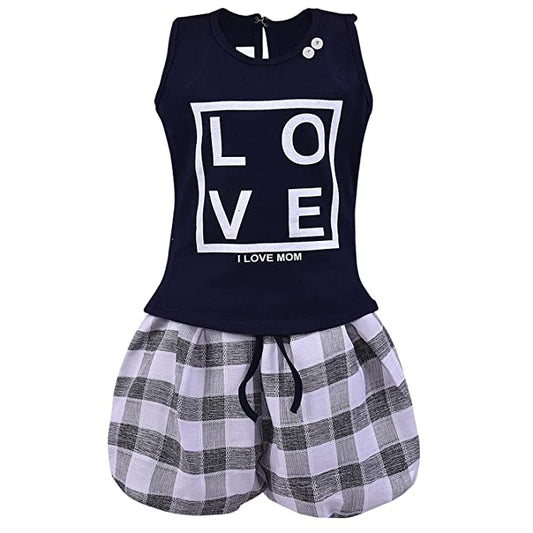 Baby Girls Top and Shorts Dress For Girls-(csl319blk)
