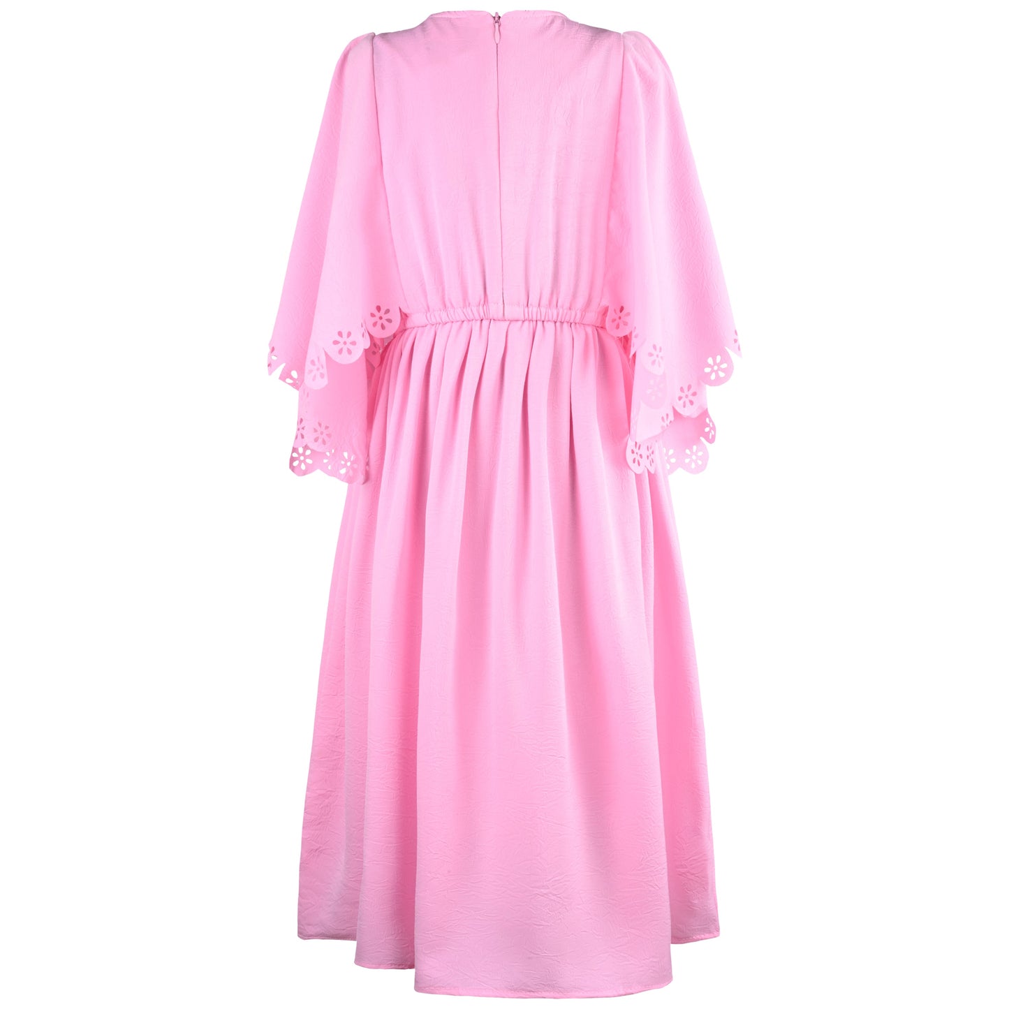 Girls Solid Kimono Sleeve Fit and Flare Frock Dress