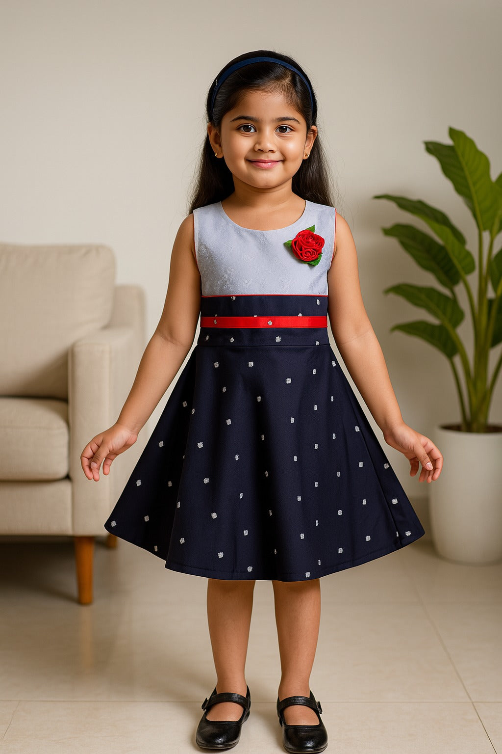 Girls Midi/Knee Length Casual Dress ctn054wnb