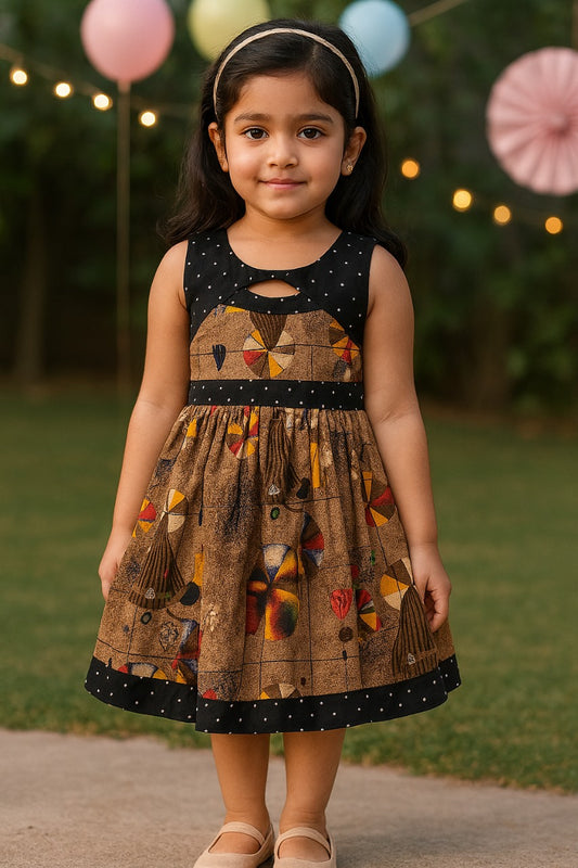Girls Pure Cotton Printed Summer Casual Dress