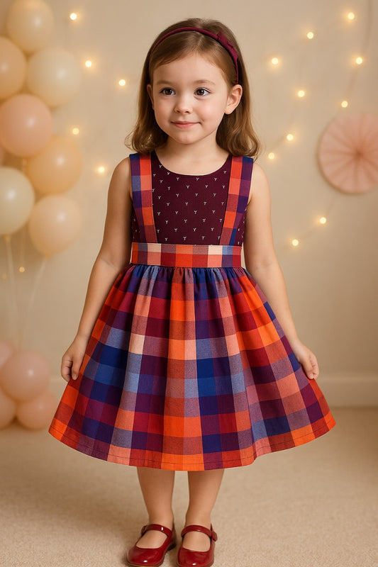 Girls Checkered Cotton Summer Casual Dress