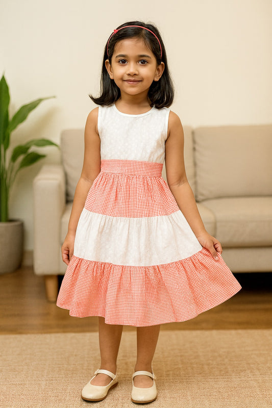 Girls Midi/Knee Length Casual DressÂ ctnp656wht