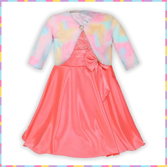 Baby Girls Partywear Frocks Dress With Jacket