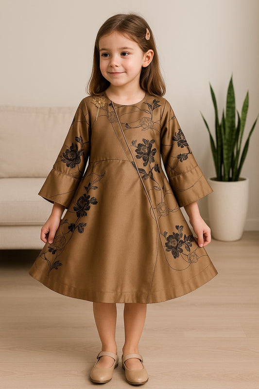 Baby Girls Partywear Dress Frocks For Girls (fe2788bwn)