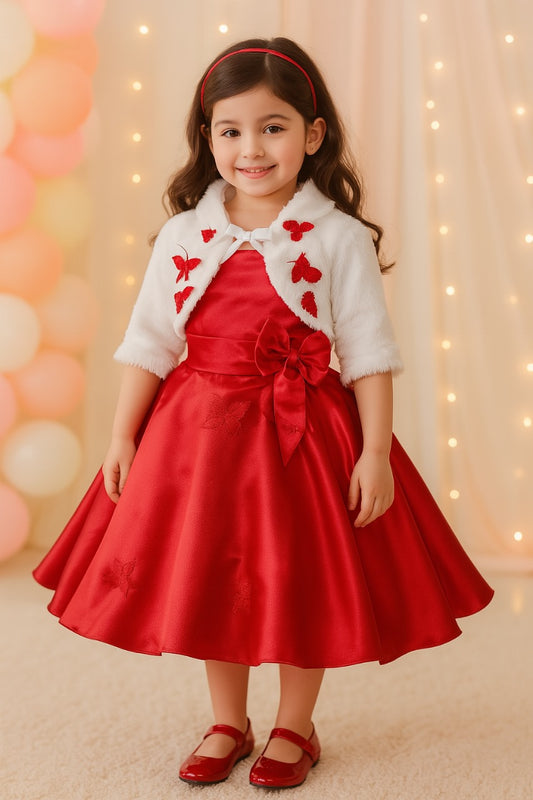 Girls Party Wear Frock Dress With Jacket