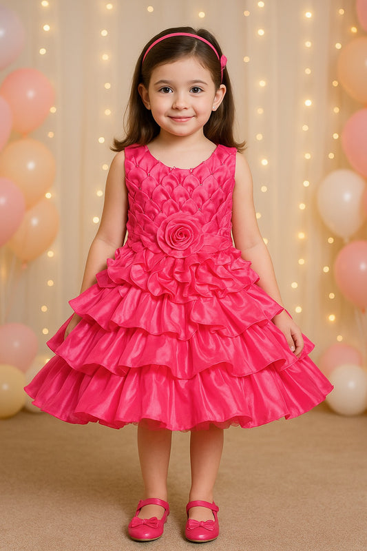 Kids Birthday Dress Frock (fe2921pnk)