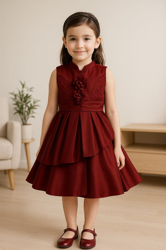 kids Partywear  Dress Frock (fe2924mrn)