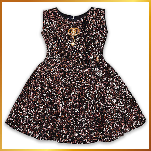 kids Partywear  Dress Frock (fe2928bwn)