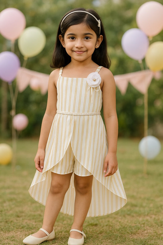kids Partywear  Dress Frock (fe2930ylw)