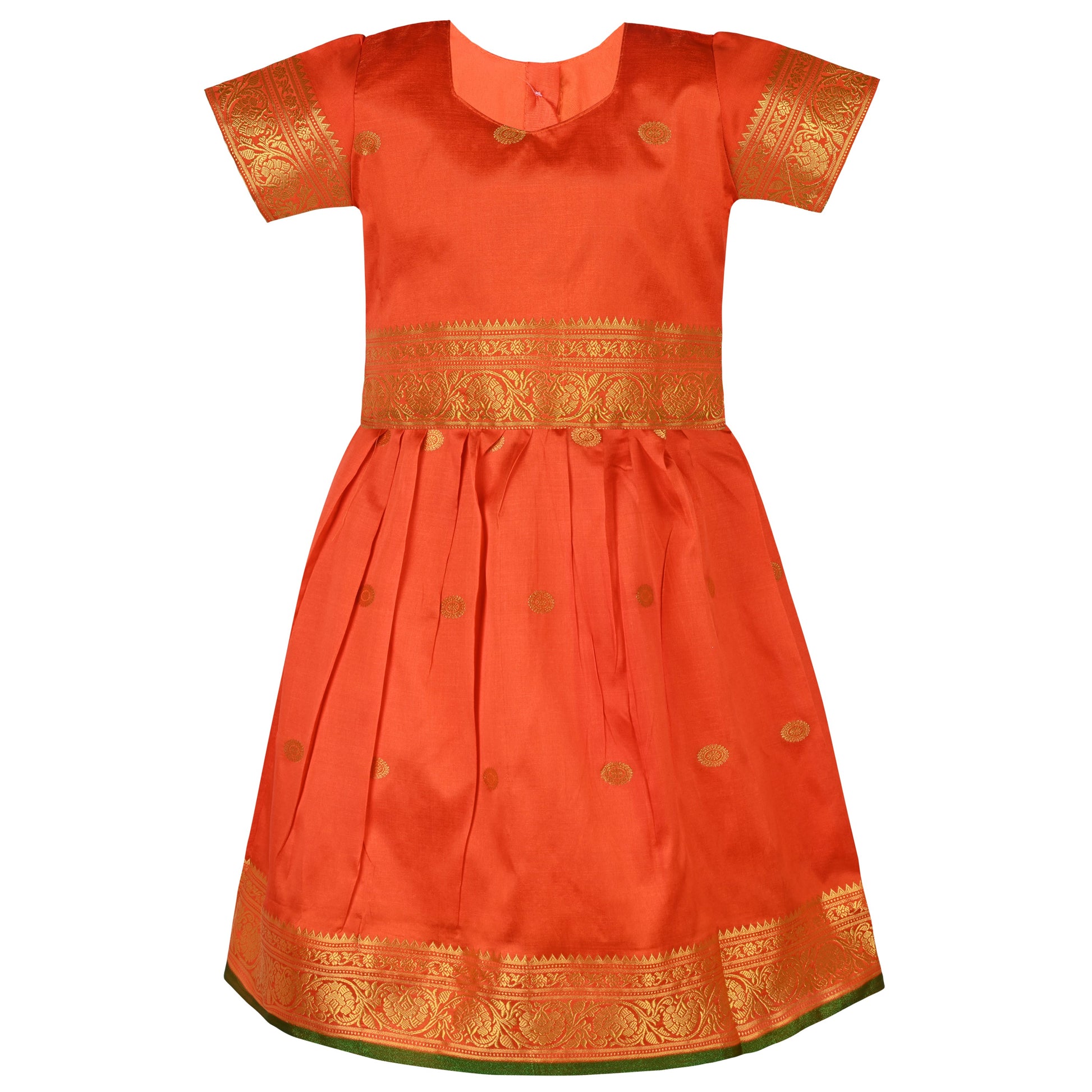 Buy Premium Baby Girls Ethnic Silk Pattu Pavadai Dress