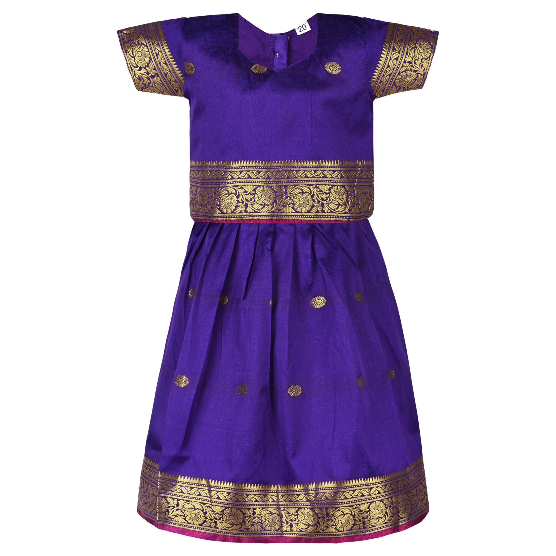 Baby Girls Ethnic Silk Pattu Pavadai Dress | Girls Lehenga Choli