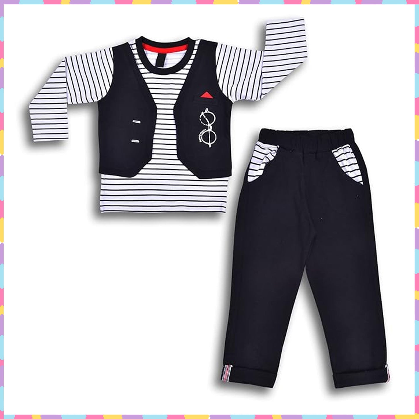 Cotton Clothing Set for Baby Boys hfs611blk
