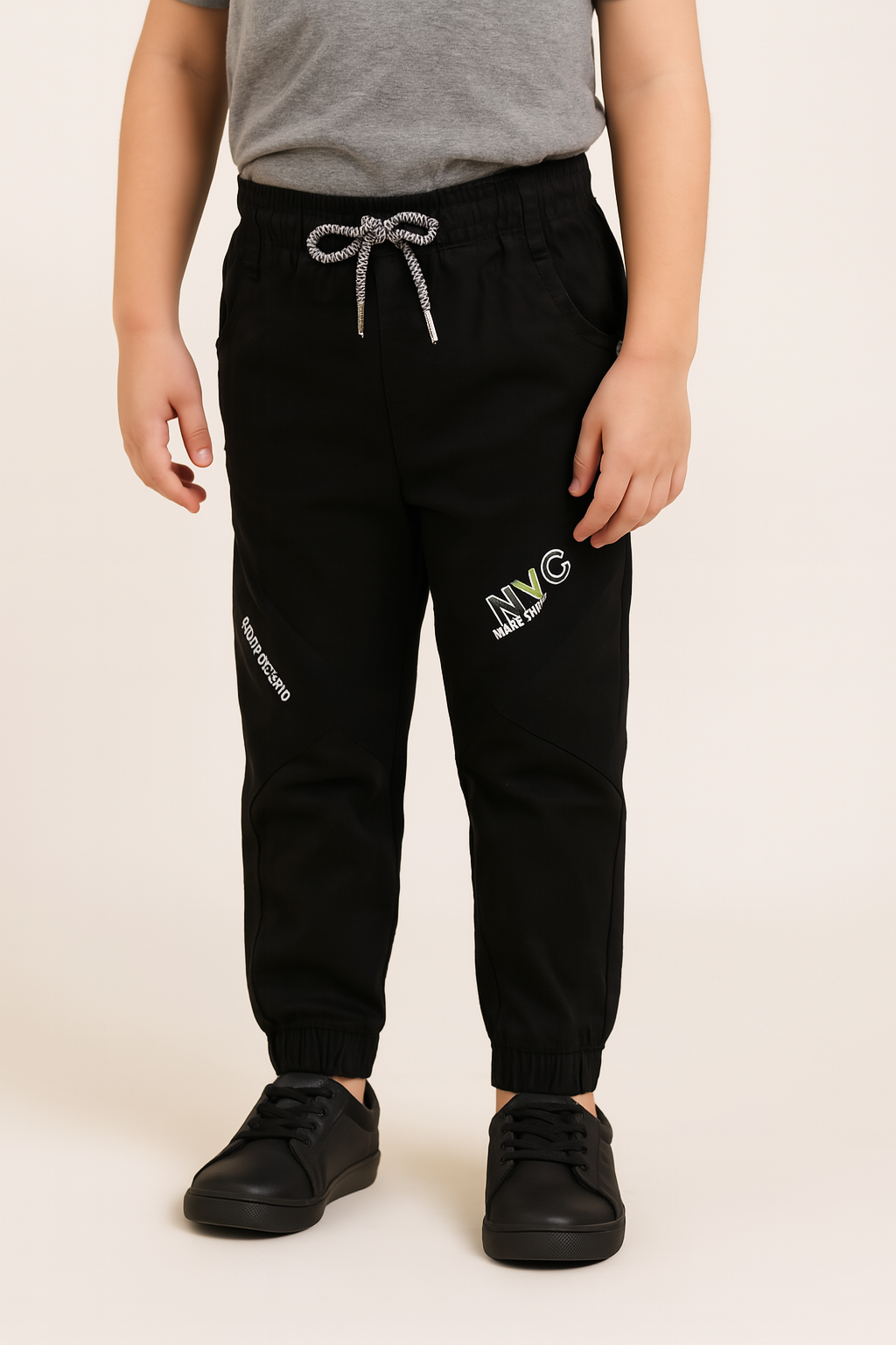 Boys Cotton Elastic Casual Trouser