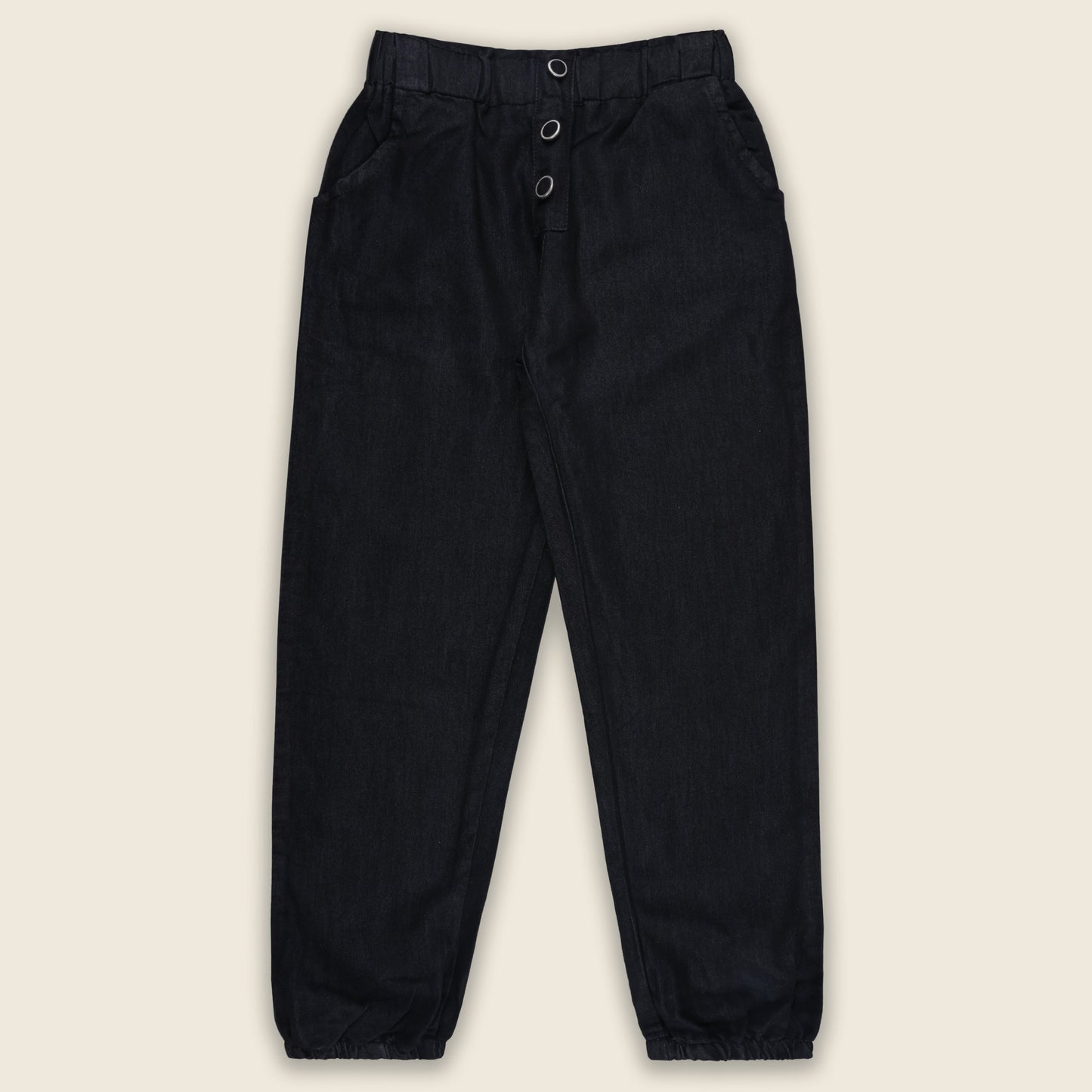 Girls High Waist Denim Joggers 