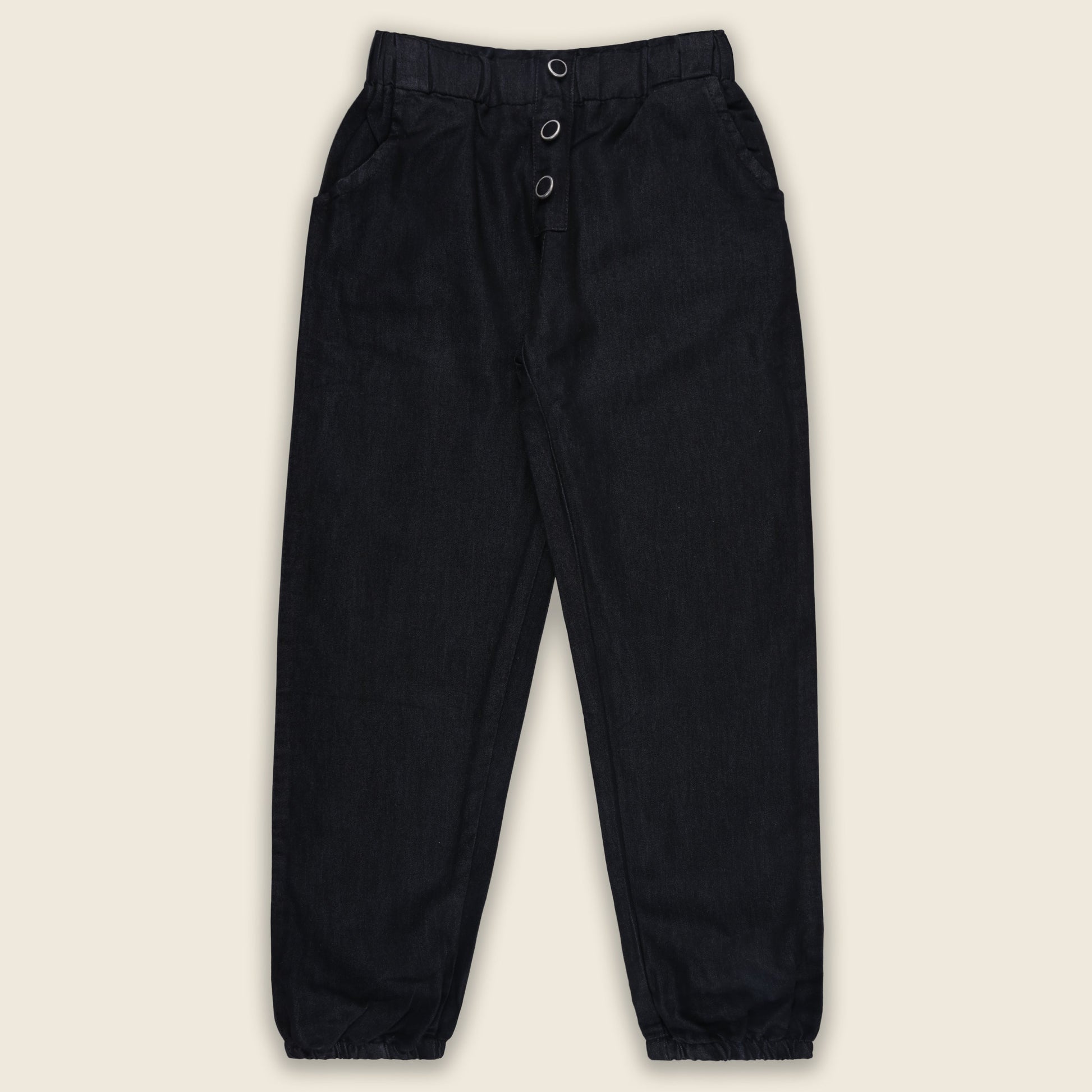 Girls High Waist Denim Joggers 