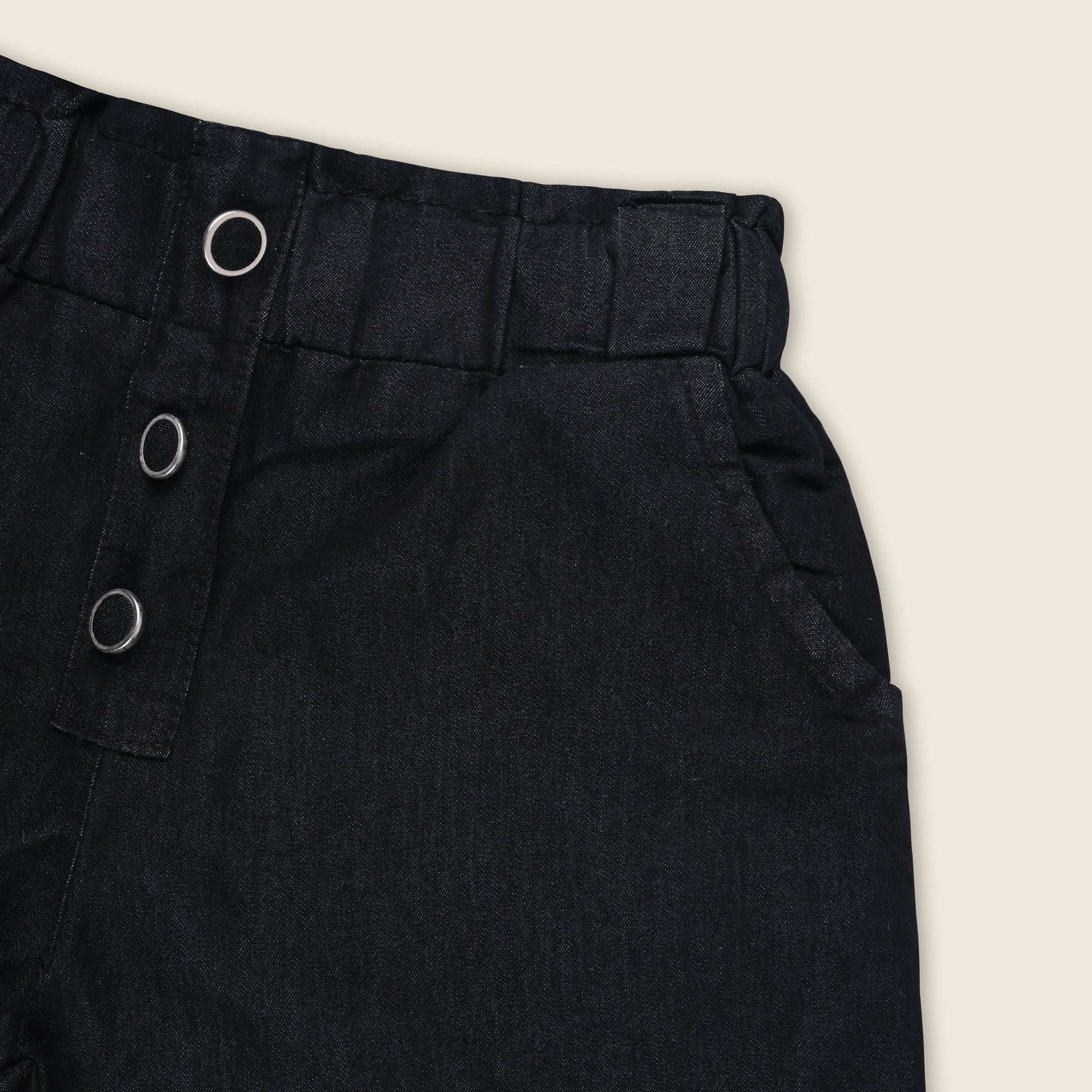 Girls High Waist Denim Joggers 