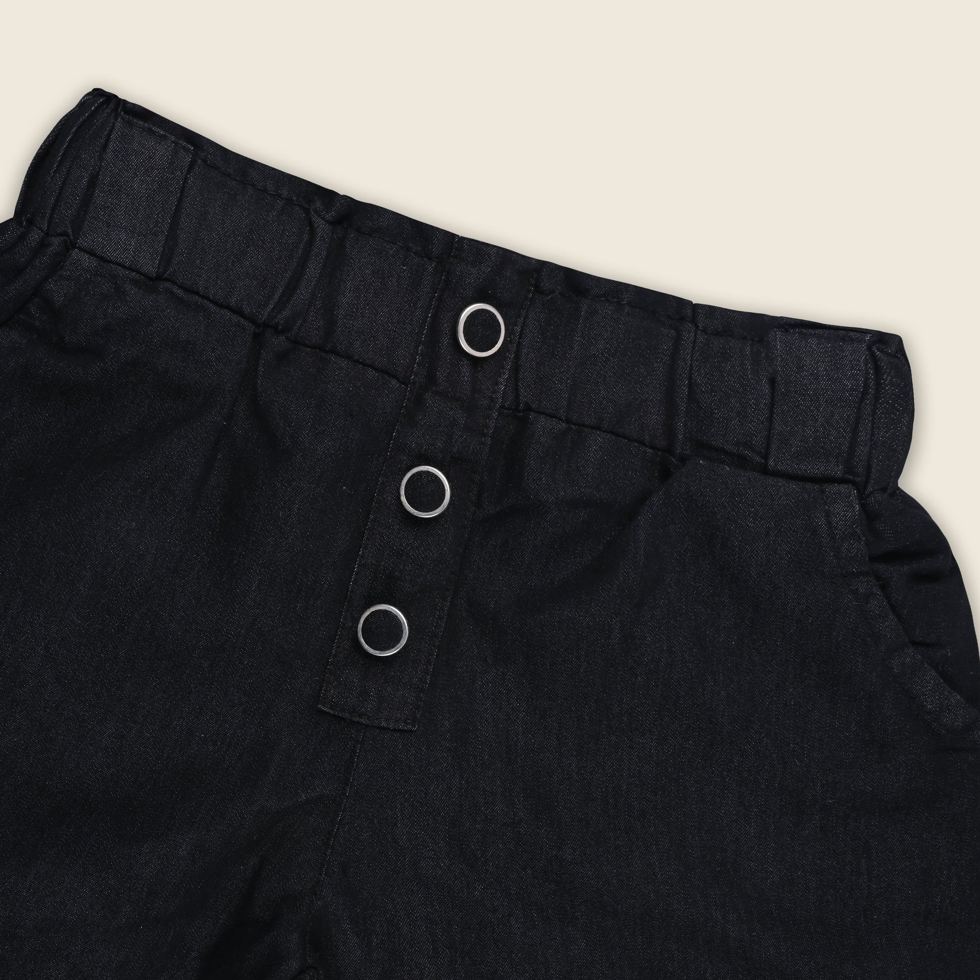 Girls High Waist Denim Joggers 