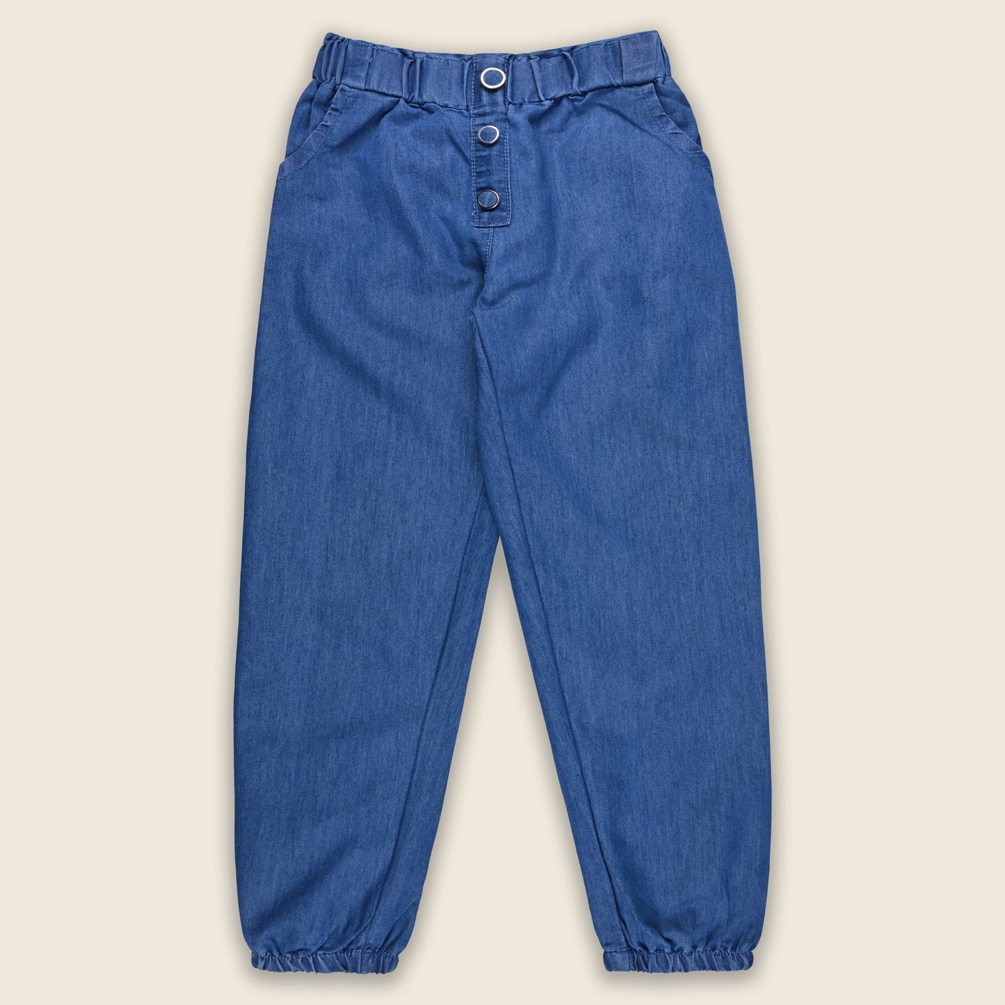 Girls High Waist Denim Joggers 