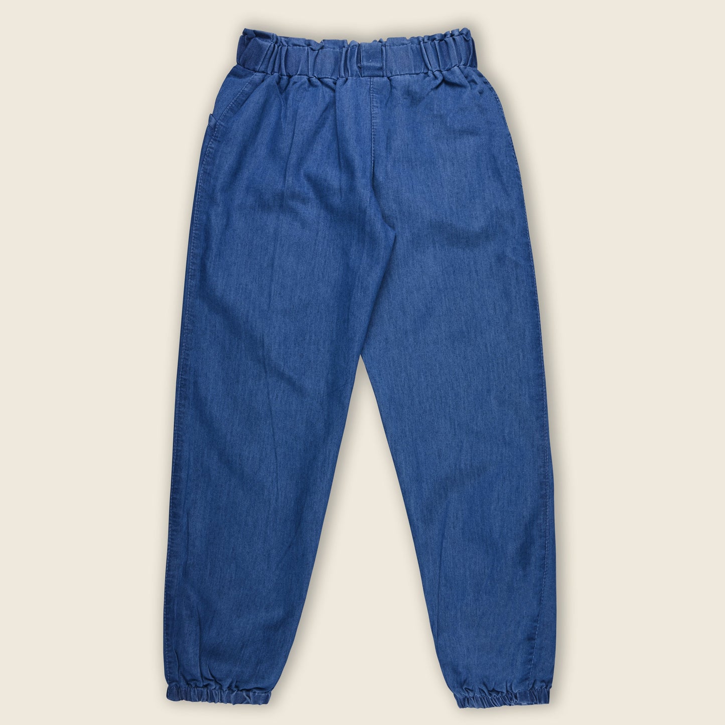 Girls High Waist Denim Joggers 