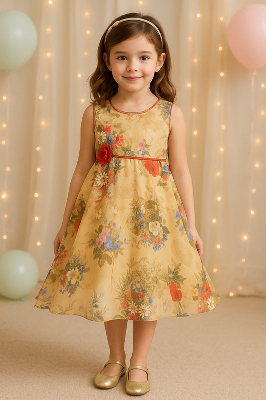 Girls Long Gown Dress-(LF194y)