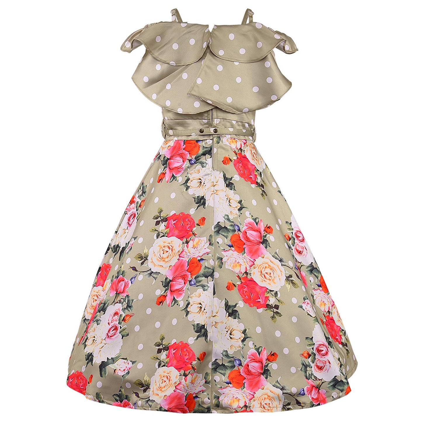 Girls Long Dress Gown-(LF213crm)
