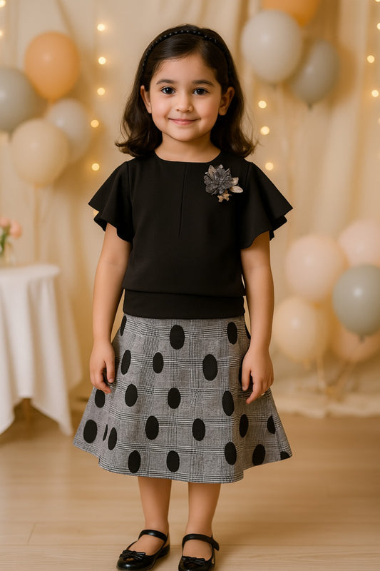 Baby Girls Partywear Frock Dress (stn751blk)