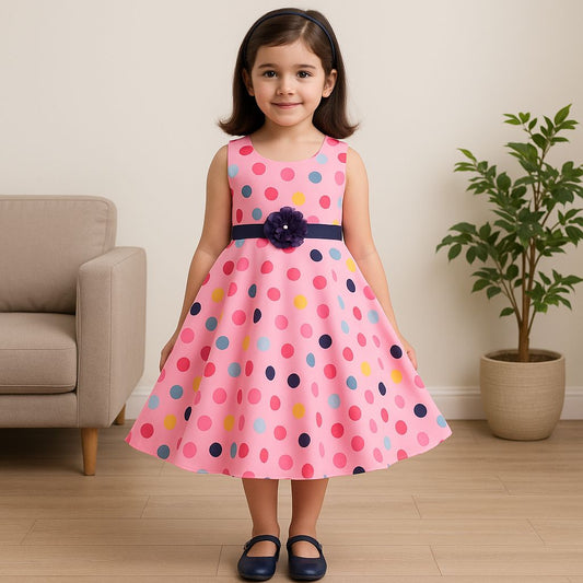 kids Partywear  Dress Frock (stn759bpnk)