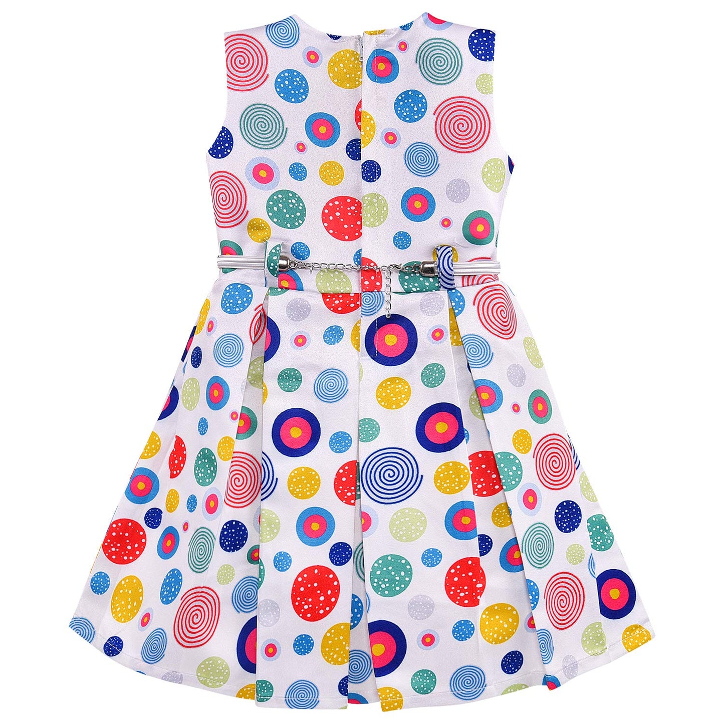 kids Partywear  Dress Frock (stn762wht)