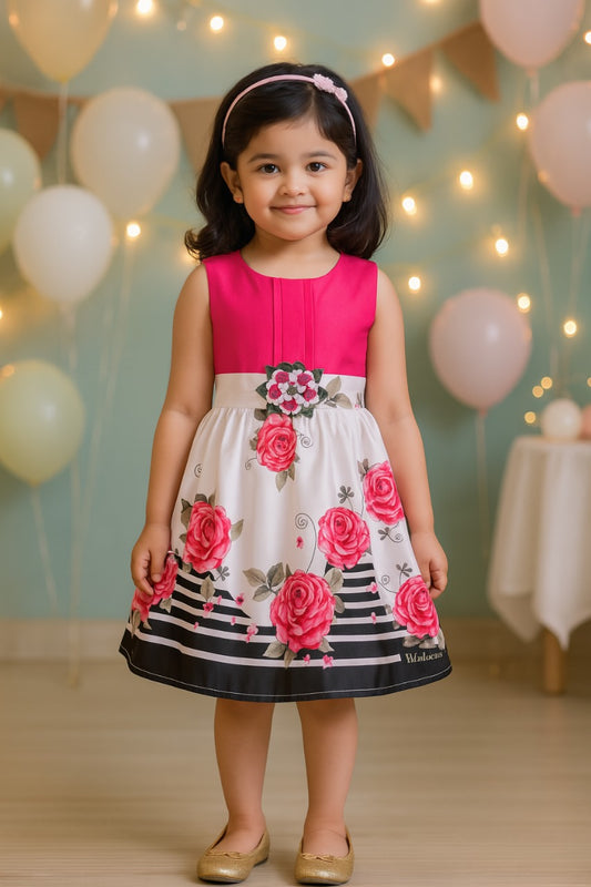 Pink Floral Printed Dress