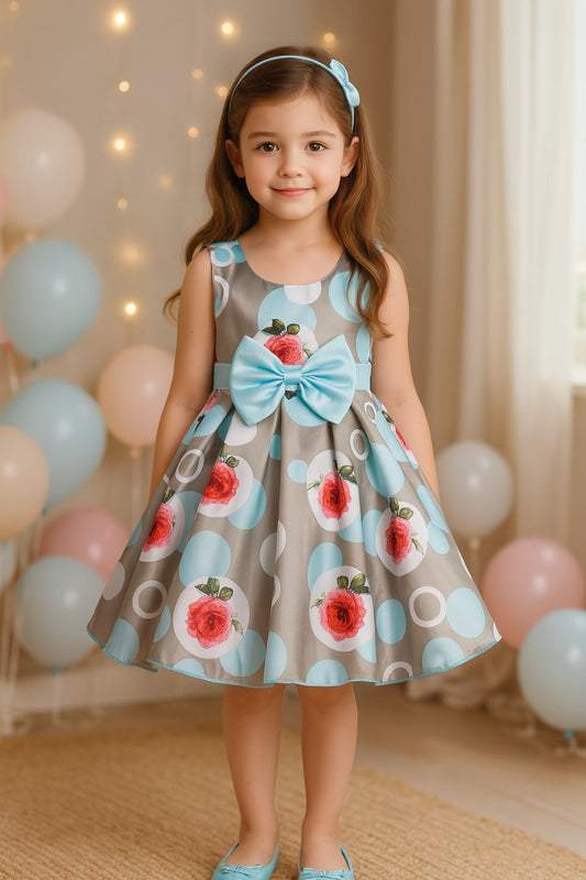 Girls Frocks Dress for Baby Girls-(stn772blu)